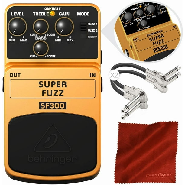 Behringer SF300 Super Fuzz Distortion Pedal and Accessory Bundle