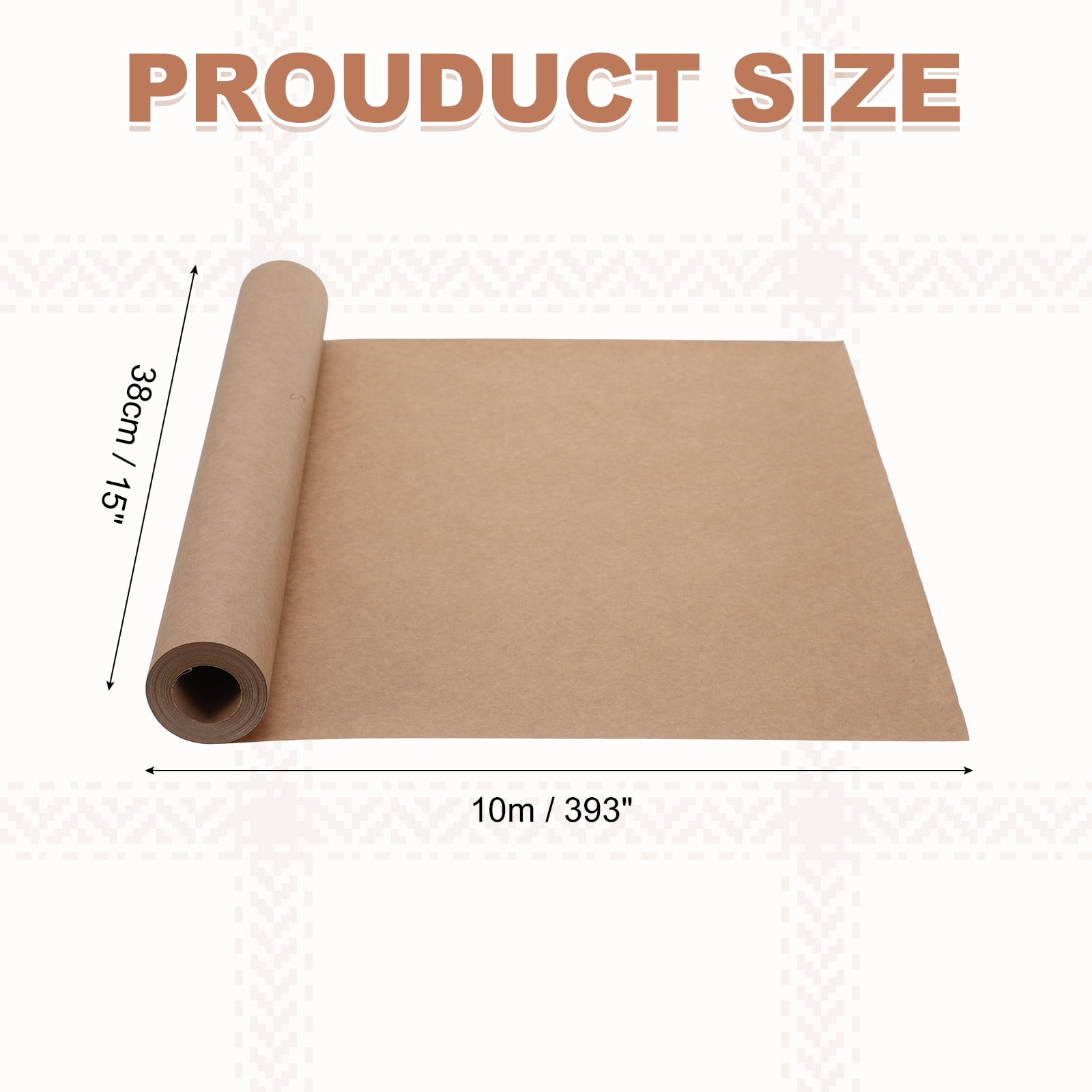 Uxcell Kraft Wrapping Paper, 15"x 393"(32.8') Decorative Paper Kraft Craft Paper for Gift Wrapping Bouquet Flower Bulletin Board Art Painting Craft Packaging Shipping, White 296GSM