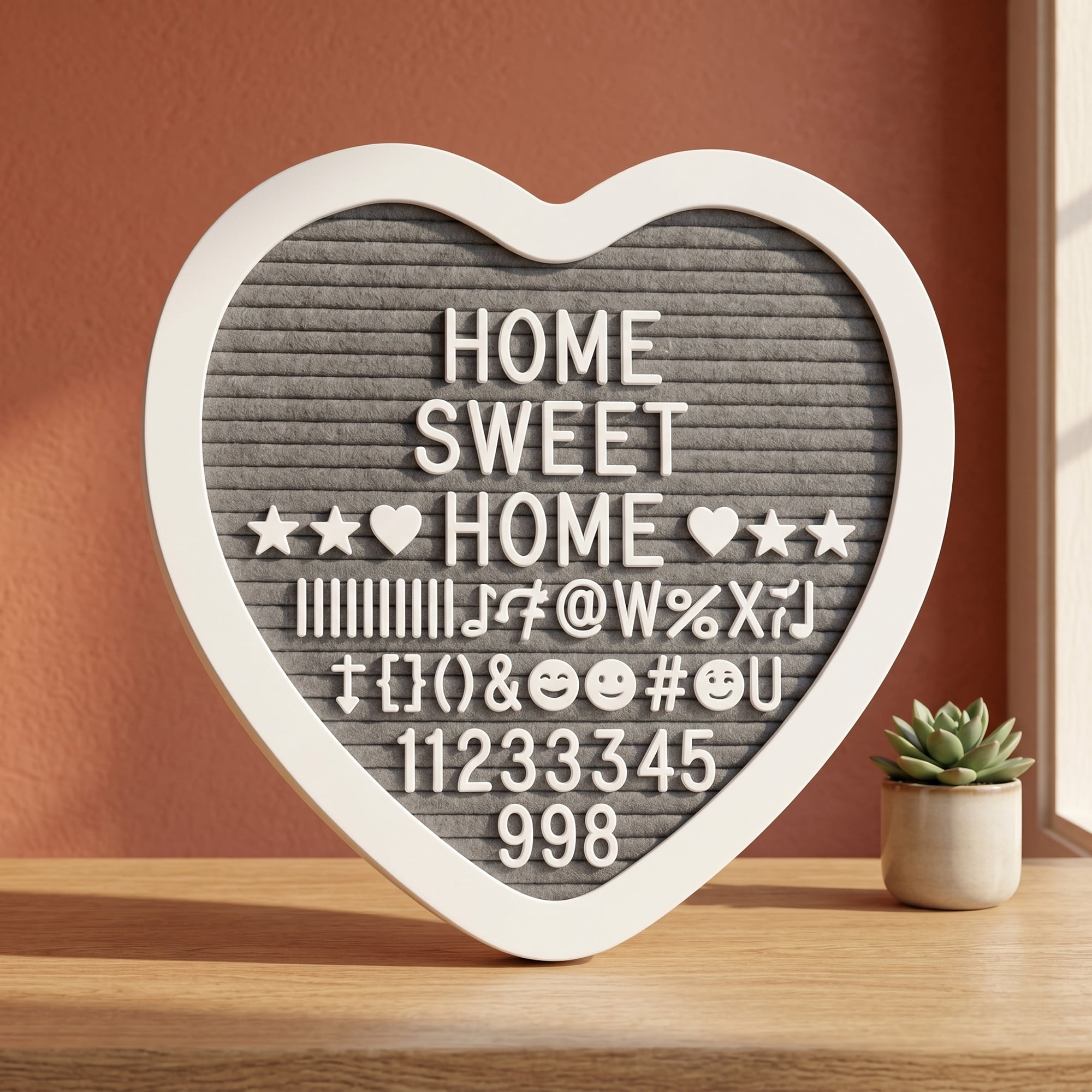 Unique Bargains Heart Shaped Message Board for Decor Gift Gray 10.23"L x 10.03 x 10.2"H