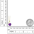 thumbnail image 2 of Gem Stone King 2.41 Ct Heart Shape Purple Amethyst 18K Yellow Gold Plated Silver Pendant, 2 of 4