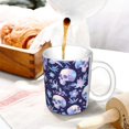thumbnail image 3 of Yiaed Skull flower white blue Print Ceramics Coffee,Large Handle Design,Extra Large Tea and Coffee Cup for Office and Home Mugs, 3 of 6