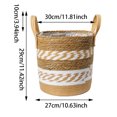 thumbnail image 2 of Versatile Woven Rattan Flower Basket Planter for Indoor/Outdoor Use, Floor Standing Storage Organizer with Handle, Decorative Sea Grass Basket for Home, Balcony, and Garden Decor, 2 of 6
