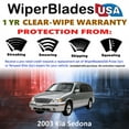 thumbnail image 2 of 2003 Kia Sedona Beam Wiper Blades Wipers w/1yr Warranty (Set of 3) w/Rear Wiper, 2 of 5