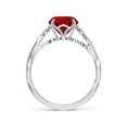 thumbnail image 2 of ANGARA Lab Grown 2.1 Ct Nature-Inspired Round Ruby Floral Engagement Ring for Women in 14K White Gold (Size-8mm) | July Birthstone, Birthday, Anniversary, Jewelry Gift for Women | Lab-Grown Ruby Ring, 2 of 7