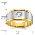 thumbnail image 4 of Auriga Fine Jewelry 10K Two-tone Gold Men's Polished and Satin Diamond Complete Ring Size 10, 4 of 5