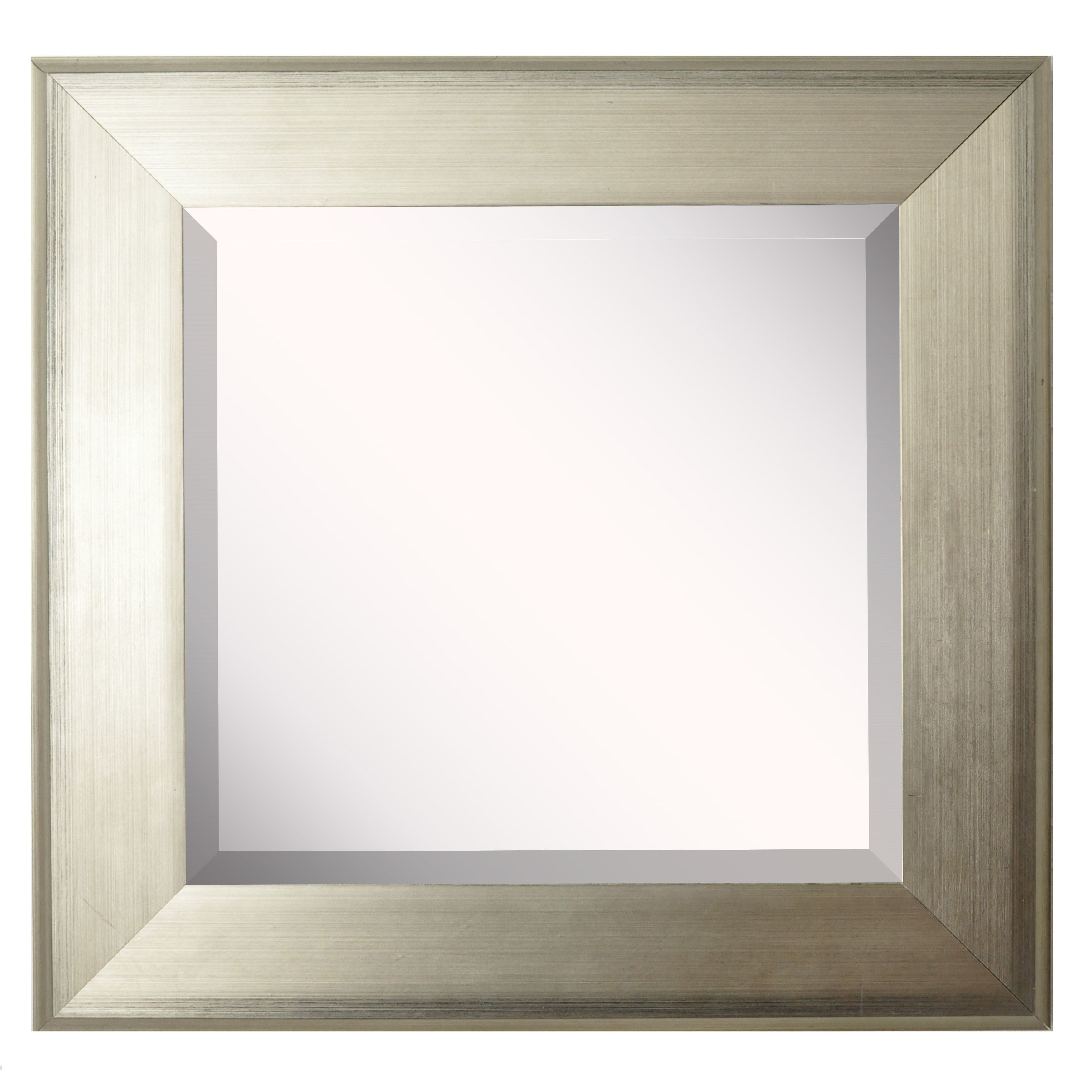 Rayne Mirrors American Made Brushed Silvertone Rectangular Wall Vanity Mirror