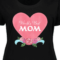 thumbnail image 4 of Inktastic World's Best Mom in Pink Heart with Flowers Women's Plus Size T-Shirt, 4 of 5
