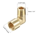 thumbnail image 2 of Uxcell 1/4 NPT Male to 1/4 NPT Female Thread Brass Hose Fitting Elbow Right Angle, 2 of 5