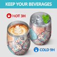 thumbnail image 4 of 12oz Stemless Wine Tumblers Multicolor Ethnic Geometric Pattern Vacuum Insulated Stainless Steel Travel Tumbler Cups Mug with Lid and Straw for Champaign,Cocktail,Beer with Cleaning Brush, 4 of 5