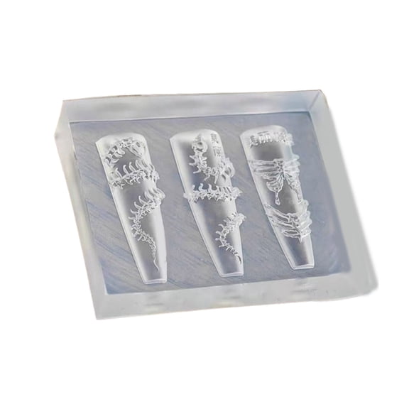 Creative Nails Art Silicone Mold Embossed Detail Flexible Reusable Manicure Tool For Beginners And Professionals