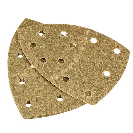 

Uxcell 40 Grits Coarse Abrasive 11 Holes 6 Aluminum Oxide Triangle Sandpaper Flocking Backed 5 Pack