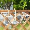thumbnail image 2 of Iron Hanging Shelf Basket with Hooks,Balcony Planter Shelf Hanging Flower Pot Holder Cubicle Hanging Shelf Railing Plant Hanger-32.5 x 17.5 x 11.5cm/13.9x6.9x 4.5inch,White, 2 of 4
