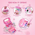 thumbnail image 3 of WATTNE Kids Makeup Kit for Girl, 55 Pcs Girl Toys Kids Makeup Set with Real Cosmetic, Washable Make Up Kit, Pretend Play Makeup Toys for 3 4 5 6 7 8 9 10 11 12 Years Old Kids Birthday Gifts (Pink), 3 of 8