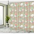 thumbnail image 4 of Ambesonne Nature Shower Curtain, Tea Cup with Birds and Limes, 69"Wx84"L, Pale Green Blush and Dusk, 4 of 4