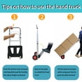 thumbnail image 2 of Takira Folding Hand Truck, Aluminum Construction with 6 inch Rubber Wheels for Moving Boxes,Delivery, 2 of 7