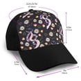 thumbnail image 2 of Naloa Snake And Floral1 Adult adjustable Print Baseball Hat, Patchwork curved brim baseball capfor Men and Women, One Size, 2 of 5