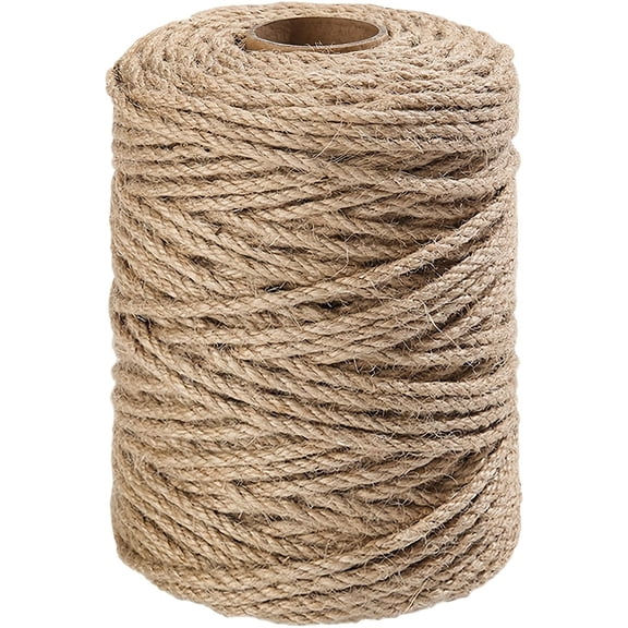2 Pack 1mm x 50m (164 Ft) Natural Jute Twine Rope, Strong Raw String for DIY Crafts, Gift Wrapping, Gardening and Cat Scratcher Refill