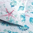 thumbnail image 5 of Kebury Coastal Beach Theme Quilts Bedding Set Twin Size Lightweight Patchwork Ocean Bedding Coverlets Conch Blue Seashell Starfish Seaweed Bedspreads (1 Quilt, 2 Pillow Shams), 5 of 7