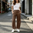 thumbnail image 5 of Inleife Women's Quick Dry Barrel Leg Pants with Side Pockets Elastic Waist Ankle Length Casual Activewear Trousers, 5 of 6