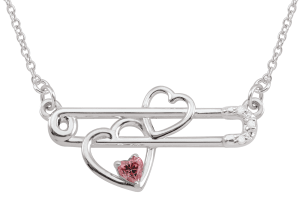 Personalized safety pin style pendant in 10k Gold by Jewlster