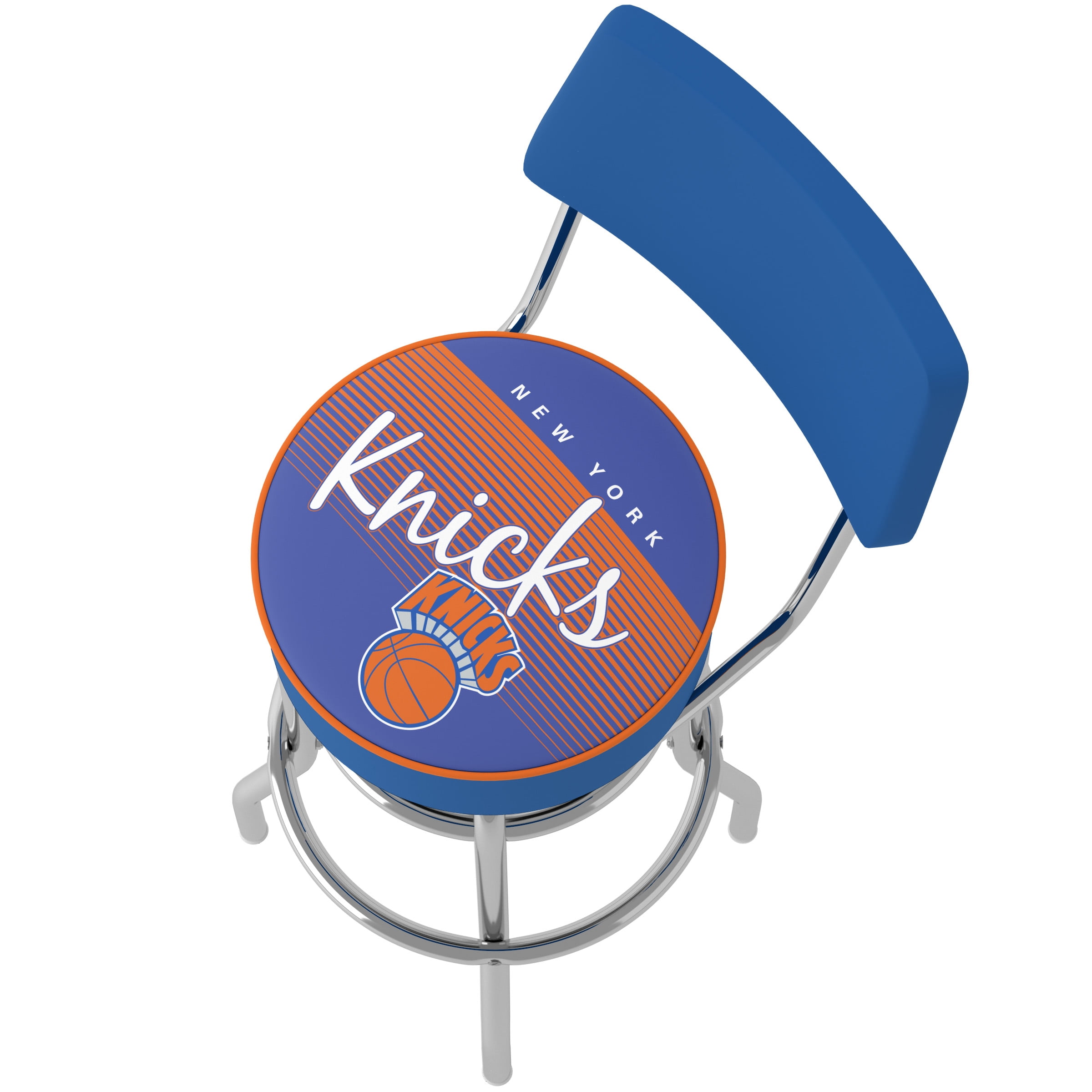 Trademark Gameroom New York Knicks Hardwood Classics Bar Stool with Back Rest