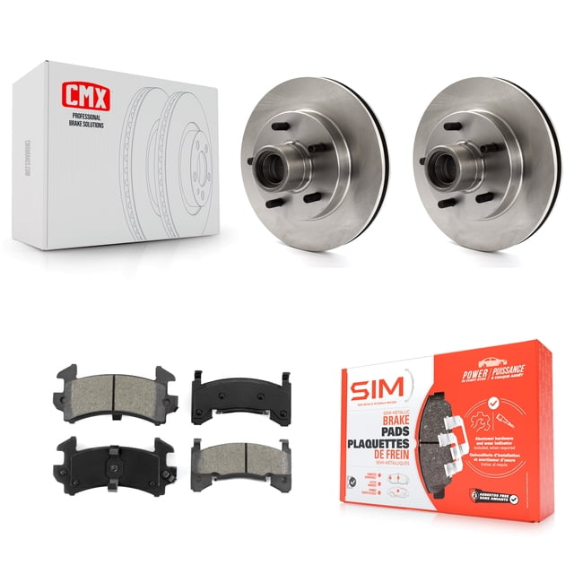 Transit Auto Front Disc Brake Rotors Hub Assembly and Semi-Metallic Pads Kit for Car 2003 Chevrolet S10 GMC Sonoma RWD K8S-100689