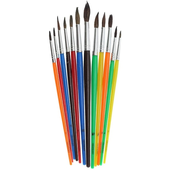 Creatology Natural Bristle Paintbrushes, 12 Count
