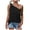 Black, variant on LEAVINGSUO Womens Plus Size $5 One Shoulder Tops for Women Summer Chiffon Tie Bow Knot Sleeveless Tank Tops Loose Fit Gray XXL