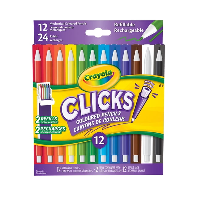 Crayola Clicks Mechanical Coloured Pencils, 12 Count