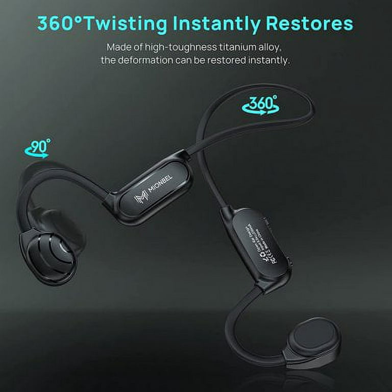 Bone Conduction Headphones Bluetooth Open-Ear Headphones with Built-in Mic,  Sweat Resistant Wireless Sport Earphones for Running Cycling Yoga Hiking