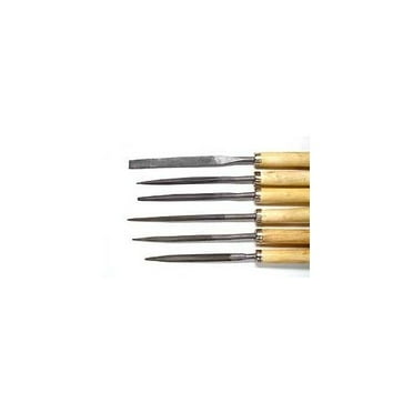 SE 7296NFW 6-Piece 6-1/2" Wooden Handle Needle File Set