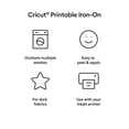 thumbnail image 3 of Planchador imprimible para telas oscuras Cricut, 10 hojas, 3 of 7