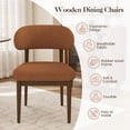 thumbnail image 4 of Hawsaiy Dining Chairs Set of 6, Upholstered Kitchen & Dining Room Chairs with Solid Wood Frame, Curved Back Side Chairs, Brown, 4 of 9