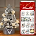 thumbnail image 5 of Januofit Mini Flocked Christmas Tree with Lights, 2ft Small Tabletop Tree with 24pcs DIY Decorations, LED Lights for Indoor Holiday Decor, 5 of 7