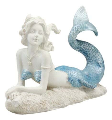 Nautical Decor Fantasy Mermaid Figurine Distressed Shabby Chic Sculpture Statue 
