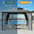 thumbnail image 6 of Sunmthink Patio 10x12 ft. Hardtop Gazebo, Double Roof Aluminum Frame with Netting and Curtains, Gray, 6 of 7