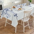 thumbnail image 4 of Blue Eucalyptus Rectangle Tablecloth, Botanical Plant Rustic Branch Floral Waterproof & StainResistant Tablecloth, Washable Oil-proof Table Cover for Dining/Party/Wedding/Camping/Buffet 54x108 In, 4 of 9