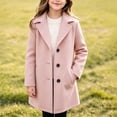 thumbnail image 4 of Dursoulink Wool Trench Coat for Kids Notched Lapel Mid-Long Overcoat with Pockets, Sizes 4Y-15Y, 4 of 9