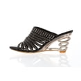 thumbnail image 4 of Women's Strappy Rhinestone Slide Dress Sandal-Black-8, 4 of 5