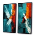 thumbnail image 3 of Designart "Ineffable Love Teal Abstract III" Abstract Painting Framed Wall Art Set Of 2 - Modern Red Frame Gallery Set For Office Decor, 3 of 6