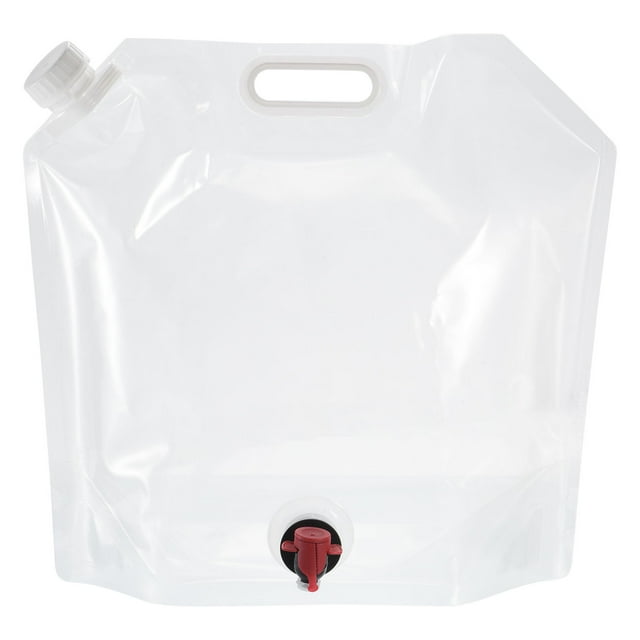 Unique Bargains 10L Collapsible Water Container Bag with Spigot PE Water Jug White