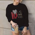 thumbnail image 4 of Womens Valentines Day Tops Leopard Buffalo Plaid Heart Graphic Sweatshirts Crewneck Pullover Tops, 4 of 8