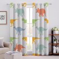thumbnail image 2 of Colorful Dinosaur Shadows Blackout Curtains, Multi Colored Creature 3D Print Pattern Curtain, Set of 2 Window Curtain Panels, Energy Saving Noise Reducing for Living Room Bedroom(52" W x 63 "L), 2 of 7