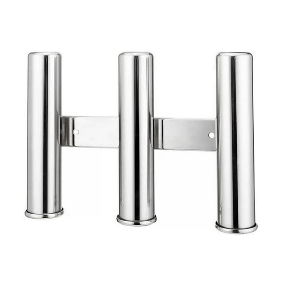 ISURE MARINE 3 Tube Rod Holder Triple Stainless Steel 316 Vertical Multi-use Fishing Rod Holder Wall-hung Style For Boat Yacht