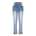thumbnail image 4 of SnZhen Skinny Jeans for Women Fashion Embroidered Pocket Low-waisted Tight Denim Casual Long Pants B-Light Blue L, 4 of 5