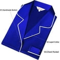 thumbnail image 4 of Womens Silk Satin Pajamas Set Sleepwear Loungewear,Royal Blue, 4 of 5