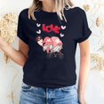 thumbnail image 3 of Fesfesfes Gym Shirts Women's Valentine's Day Love Printed Short Sleeved T-shirt Top Short Sleeved Round Neck Top/Shirt Women Essentials 3XL(US:14), 3 of 6