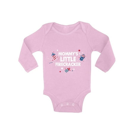 

Awkward Styles Mommy s Little Firecracker Baby Bodysuit Long Sleeve First 4th of July One Piece for Baby USA Bodysuit Independence Day Gifts for Newborn American Baby Gifts America One Piece Top