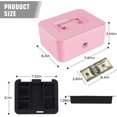 thumbnail image 4 of Cash Box with Money Tray and Lock Small Cash Box with Key Lock Box for Money x x es, 4 of 9