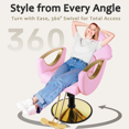 thumbnail image 4 of Salon Chair for Hair Stylist, Reclining Barber Chair for Barbershop 360 Swivel, Professional Height Adjustable Hair Salon Styling Chairs Multi-Function Shampoo Spa Beauty Equipment, Pastel Pink, 4 of 8